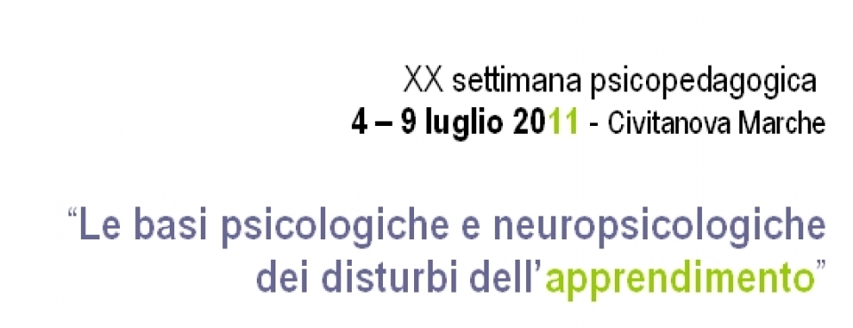 XX settimana psicopedagogica – 4 – 9 luglio 2011